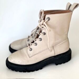 Madewell The Rayna Lace Up Boot in Leather  Size 7.5